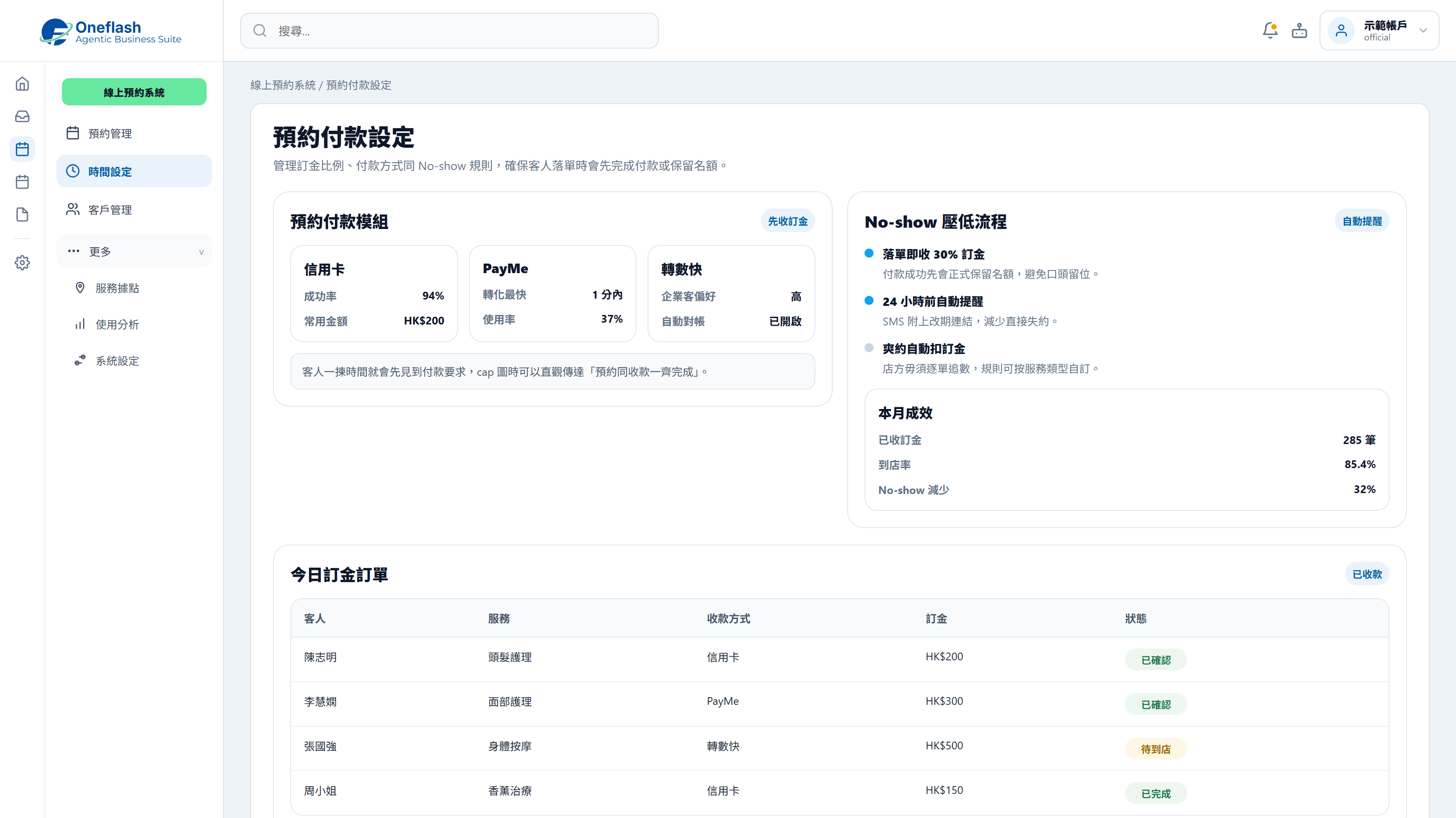 預付款項設定