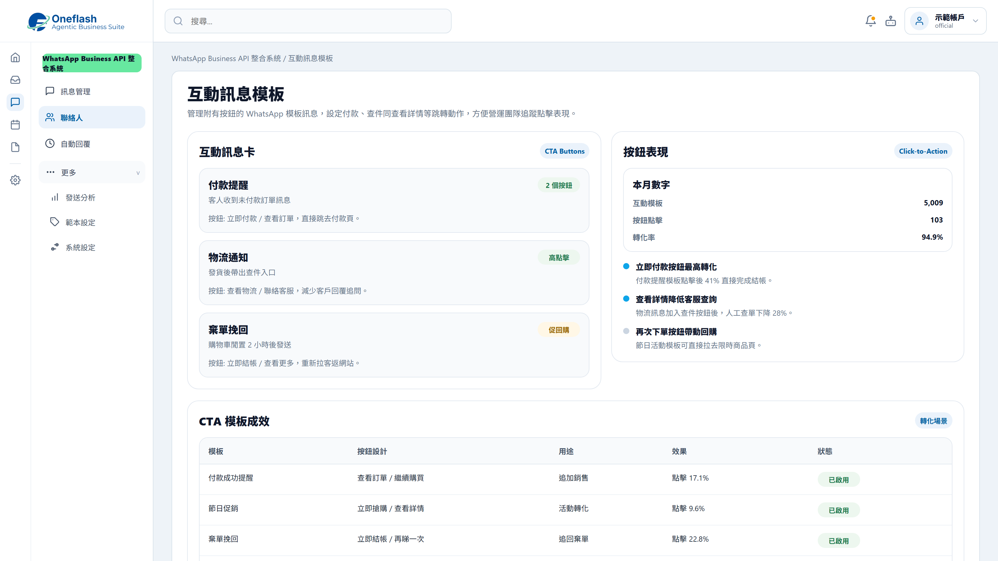 互動按鈕訊息